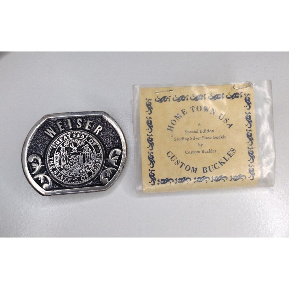 Weiser - Great Seal of The State of Idaho - Vintage Sterling Silver Plate Buckle